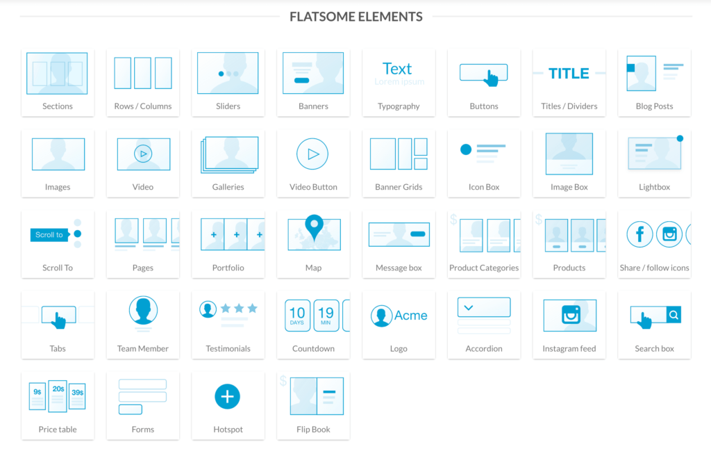 ตัวอย่าง Flatsome Element สำหรับจัดการ Page Builder